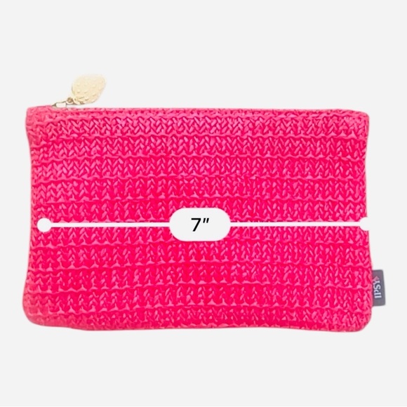 Ipsy vibrant hot pink make up glam bag March 2025 zipper plastic fabric - Picture 7 of 7